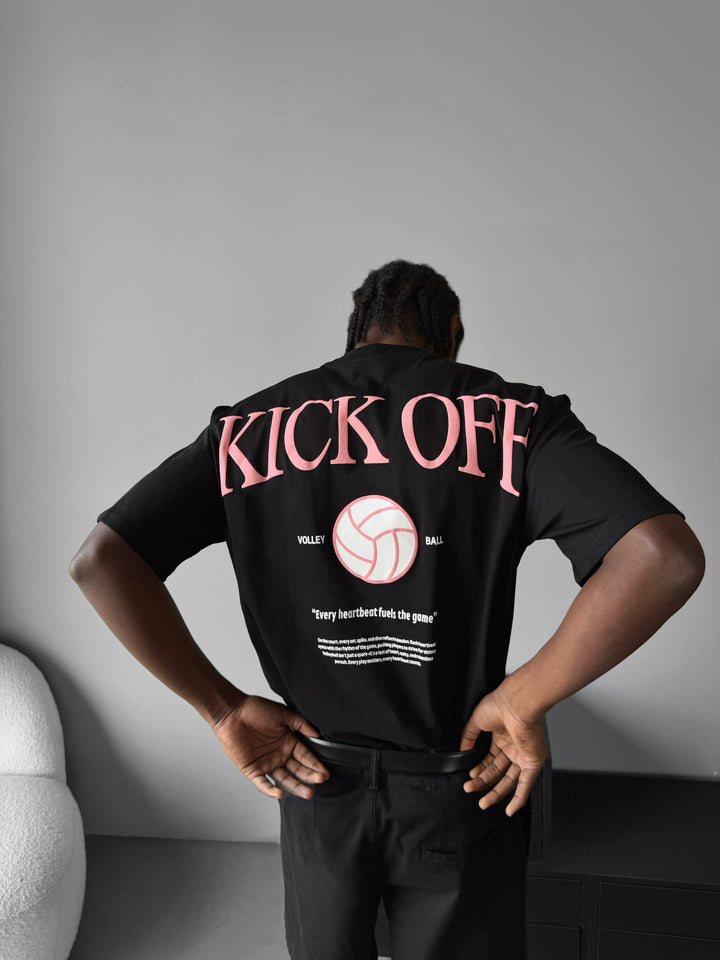 Oversize 'Kick Off‘ T-Shirt - Black