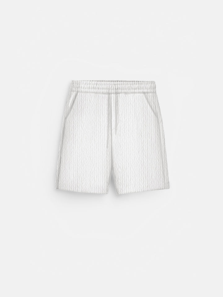 Loose Fit Structured Shorts - Ecru