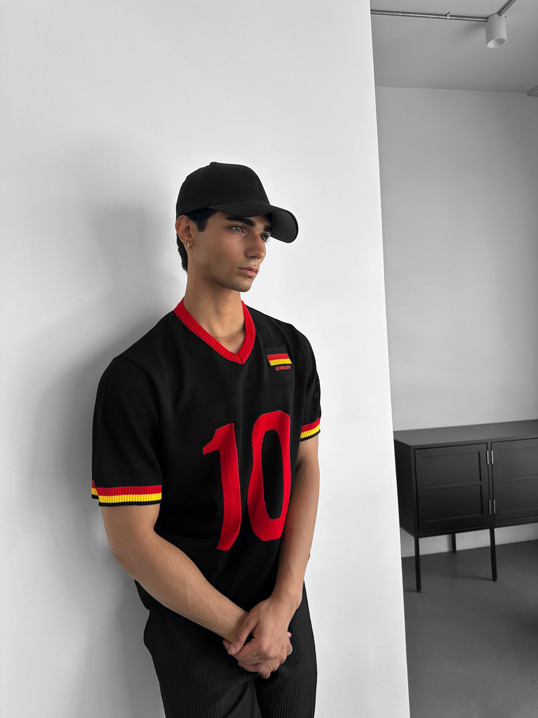Oversize Germany Knit T-shirt - Black