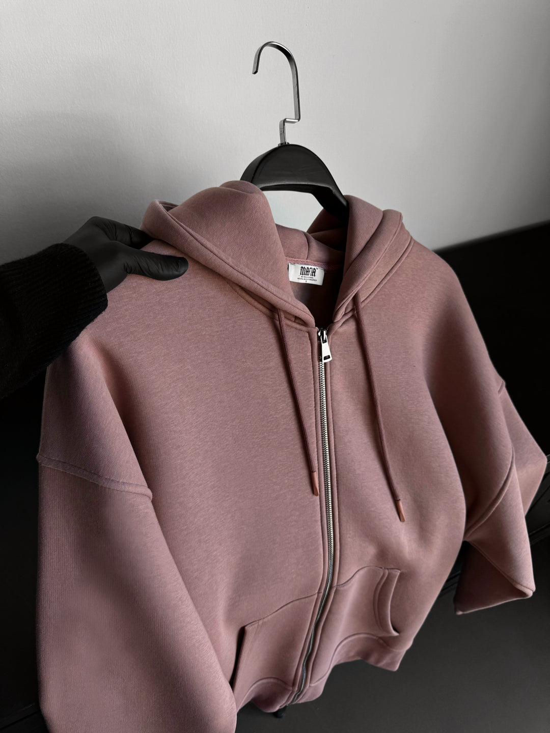 Oversize Basic Zipper Hoodie - Antler