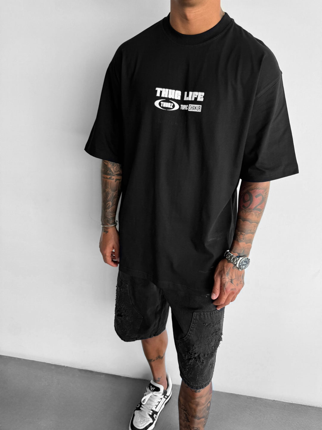 Oversize Thug Life T-Shirt - Black