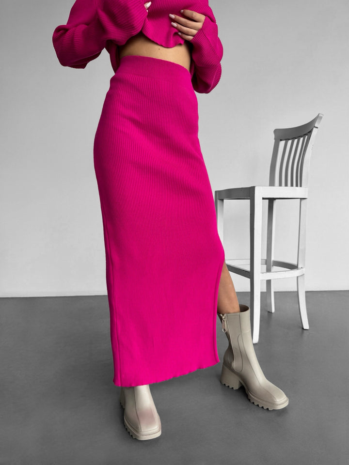 Maxi Knit Skirt - Pink