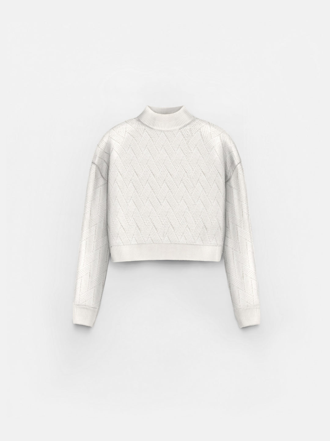 Braid Knit Pullover - Creme