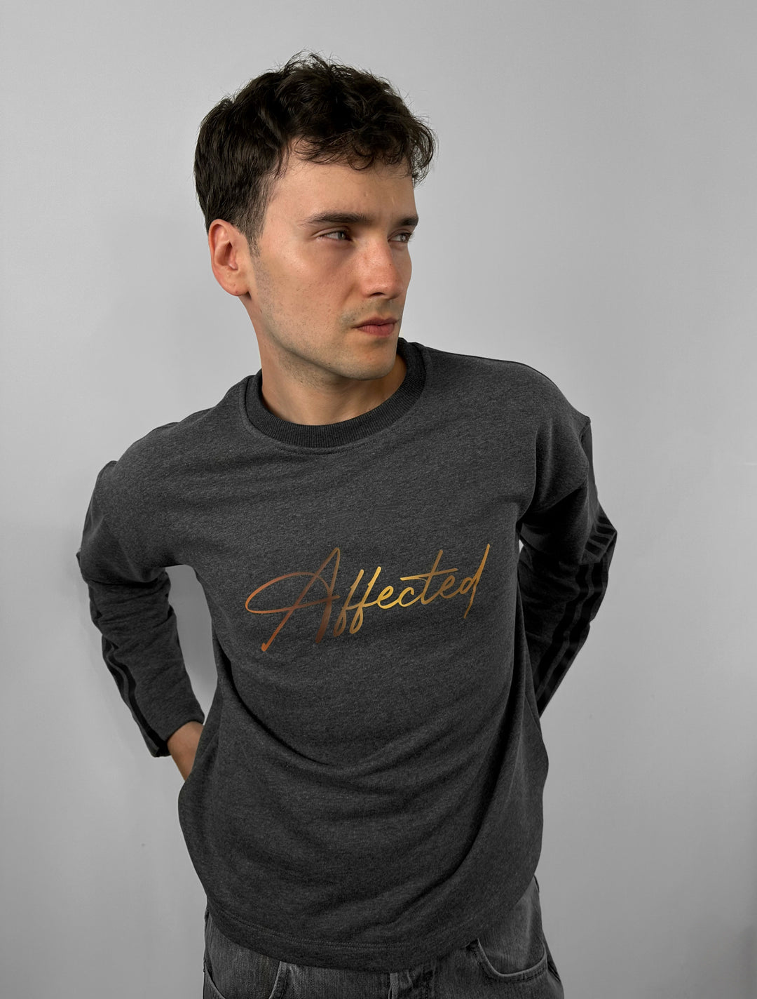 Oversize Affected Sweatshirt - Anthracite Melange