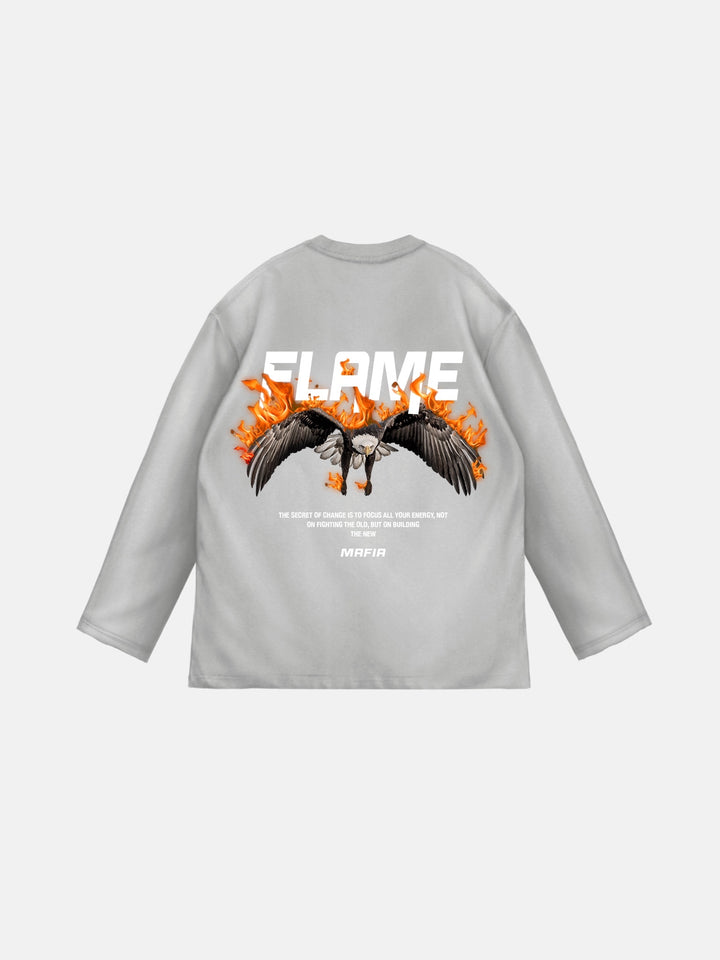 Oversize Flame Sweater - Grey
