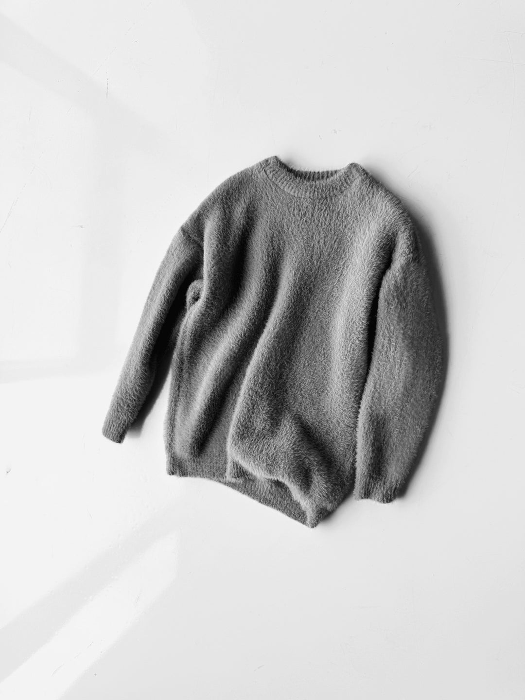 Oversize Hairy Rope Sweater - Grey