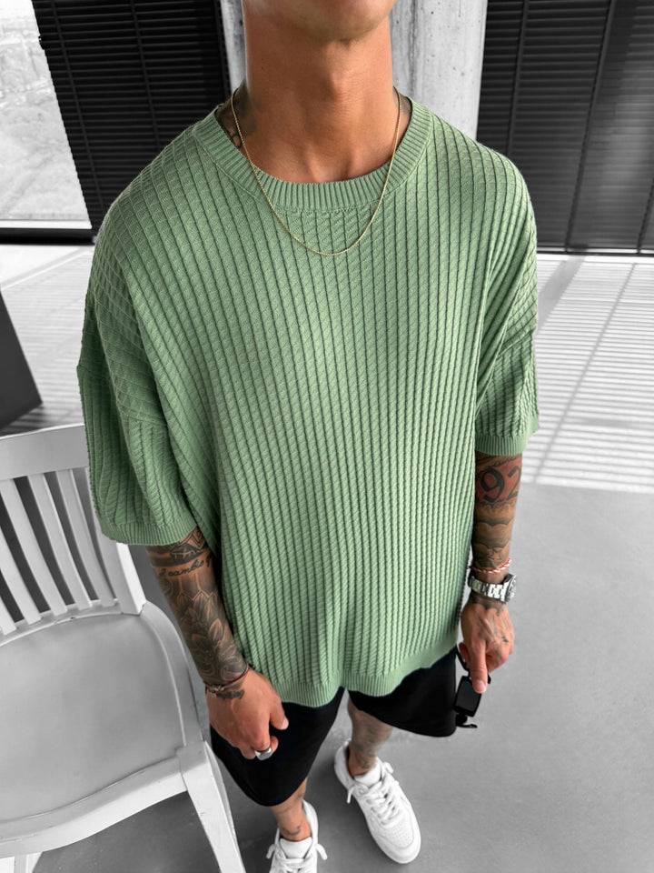 Oversize Waffle T-Shirt - Green