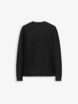 Regular Fit Knit Pattern Sweater - Black