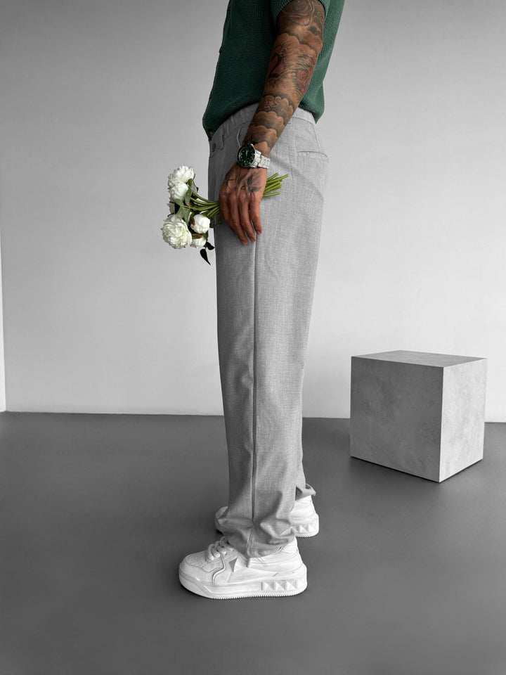 Baggy Chino Trousers - Grey