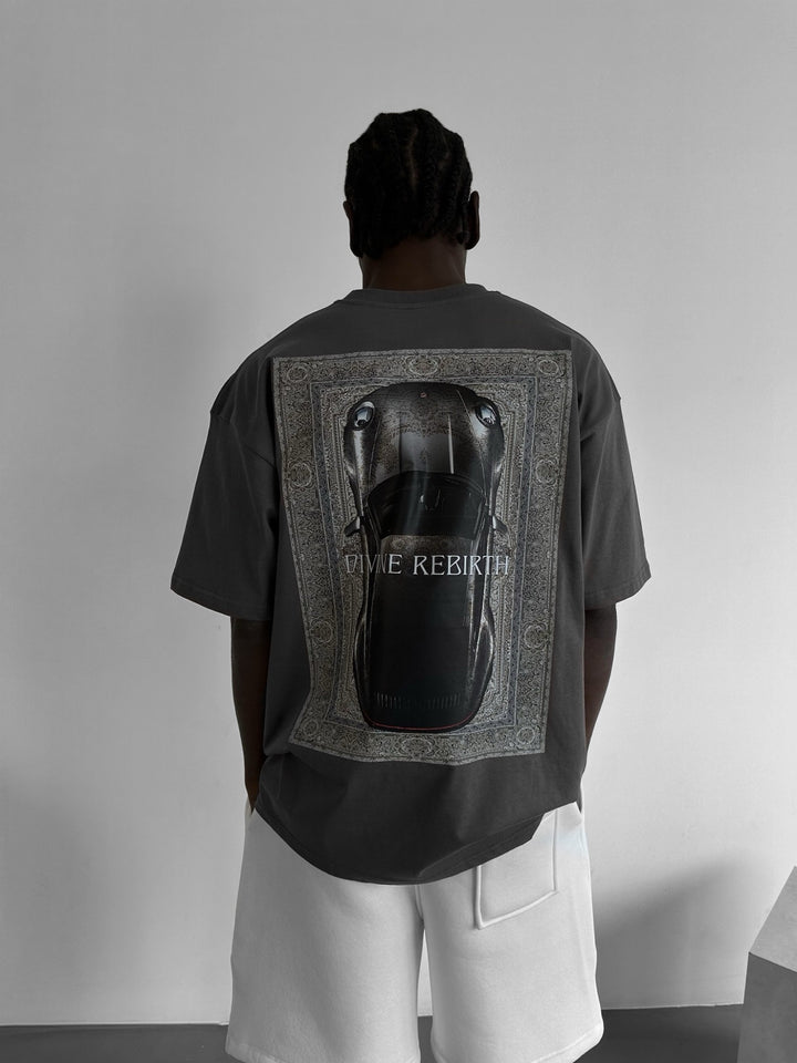 Oversize 'Divine Rebirth' T-Shirt - Anthracite