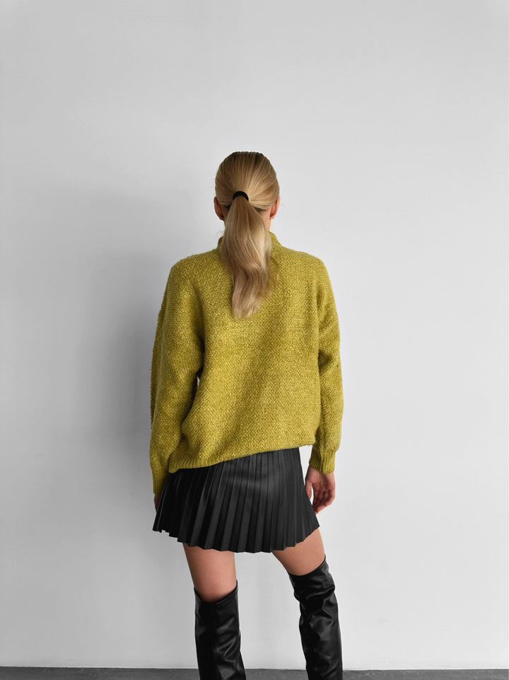 Textured Collar Sweater - Green