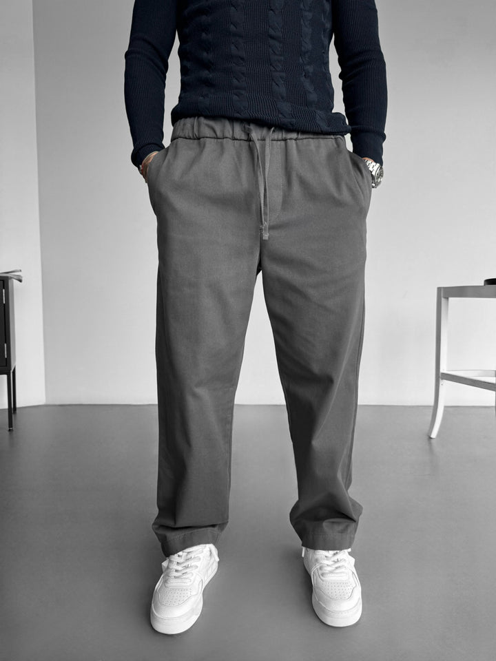 Straight Fit Trousers - Anthracite