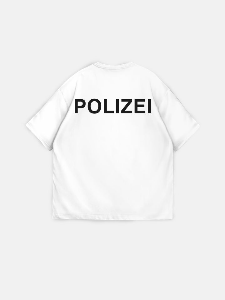 Oversize Polizei T-shirt - Ecru