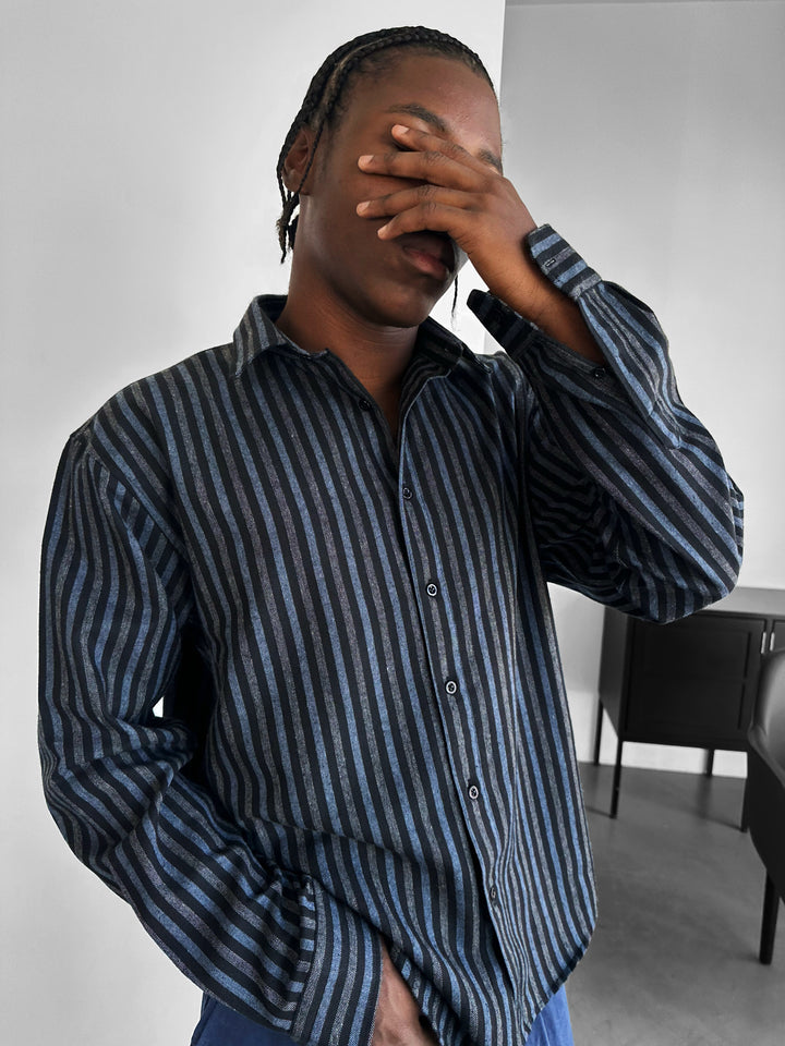 Thick Checked Winter Shirt - Blue