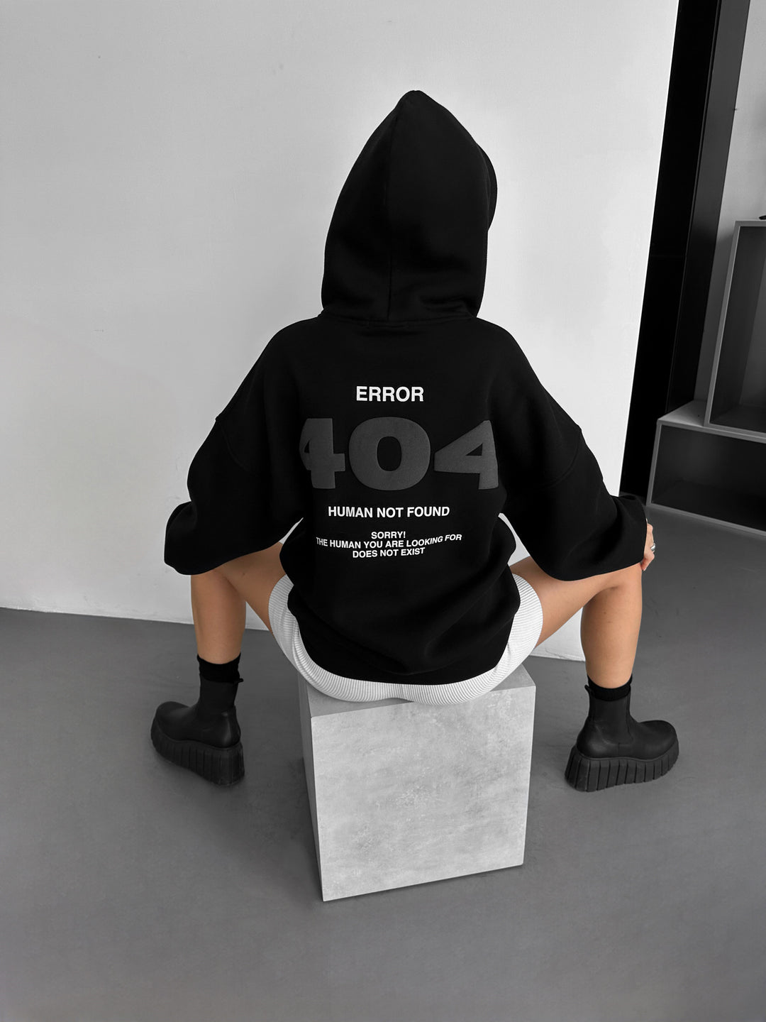 Oversize 404 Hoodie - Black