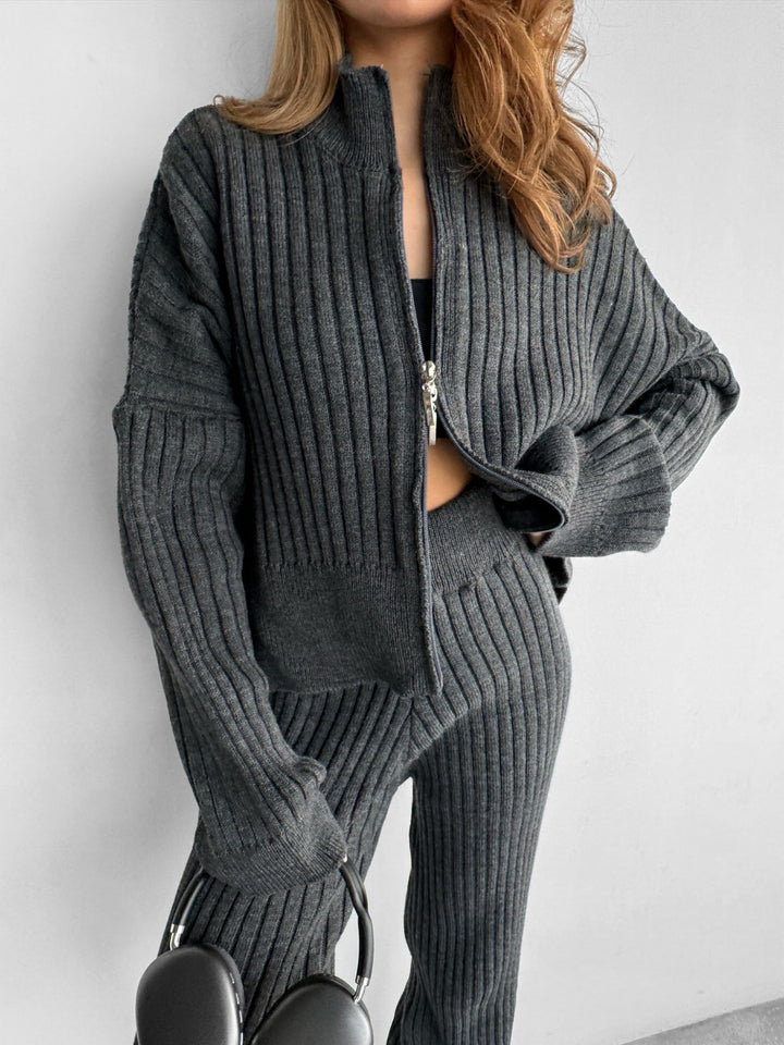 Skinny Knit Jacket - Anthracite