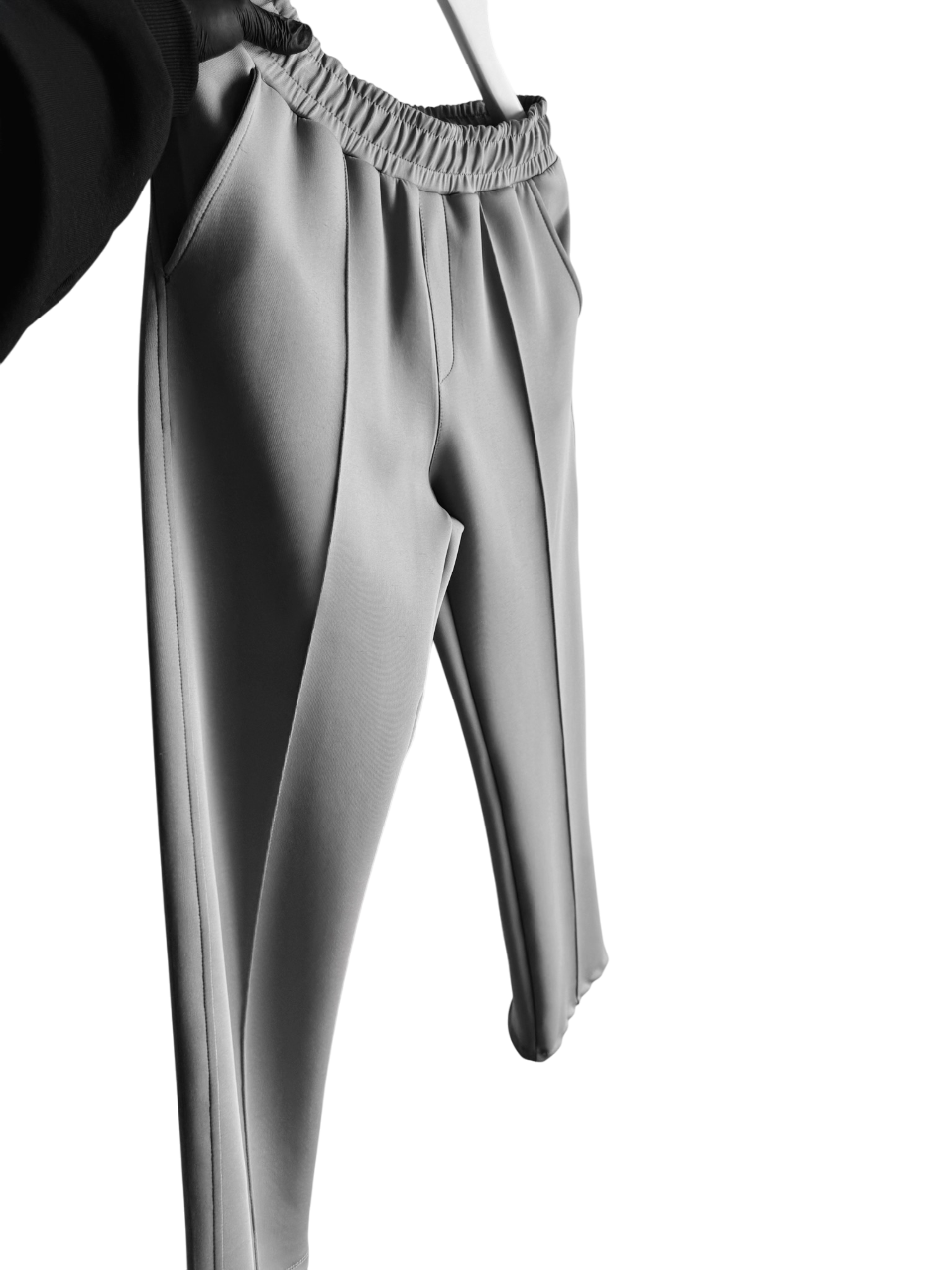 Loose Fit Diver Fabric Trousers - Grey