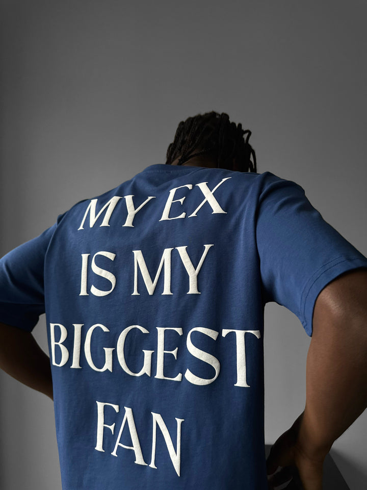 Oversize "EX" T-Shirt - Navy Peony