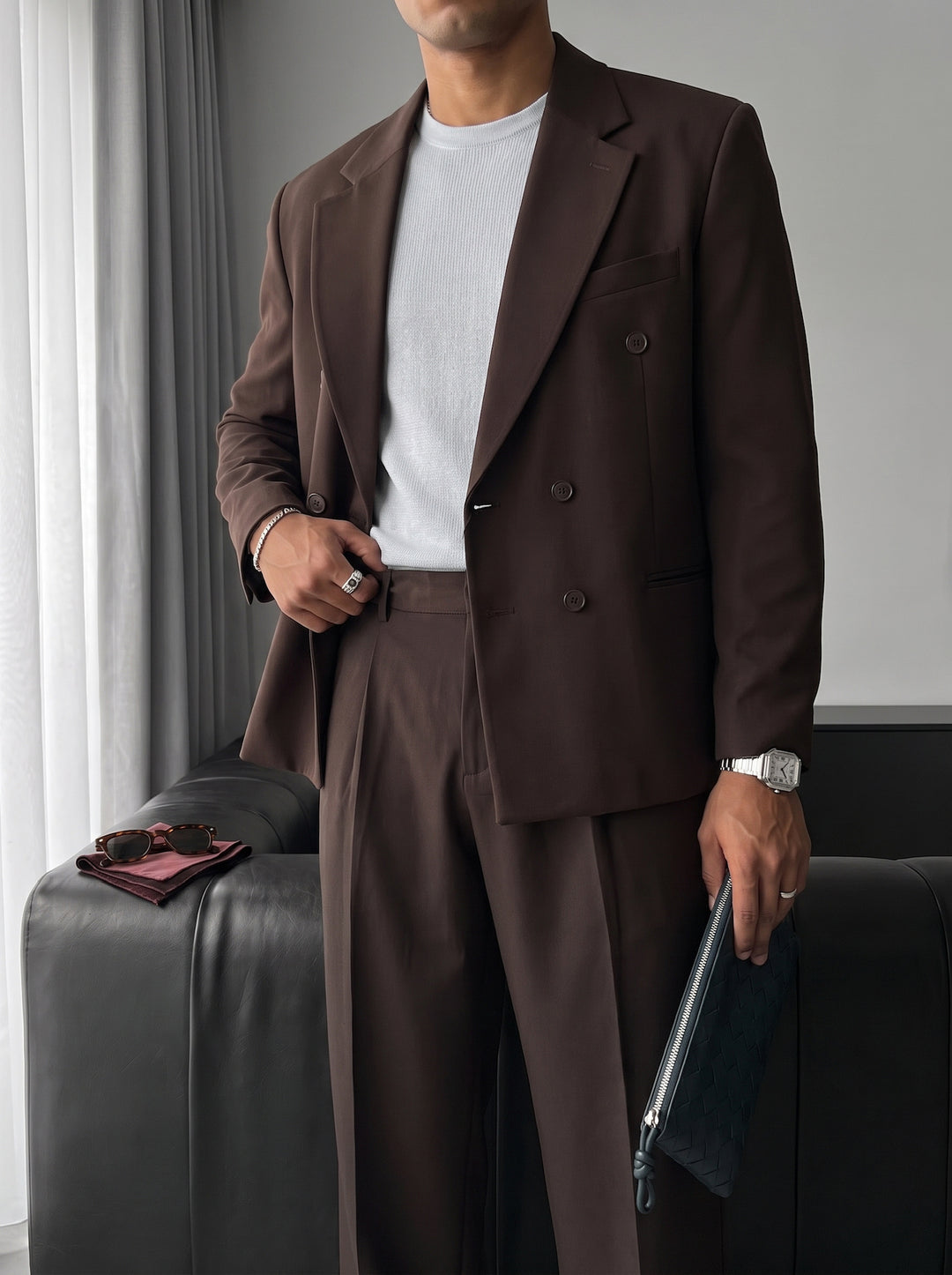 Oversize Tailored Suit - Brown