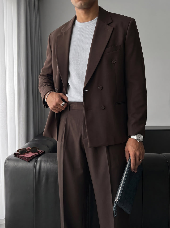 Oversize Tailored Suit - Brown