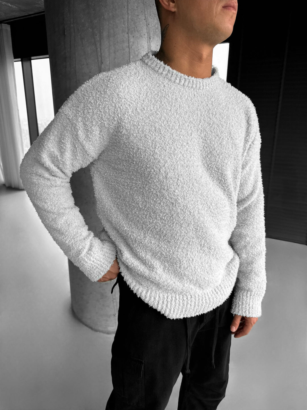 Oversize Plush Pullover - Grey