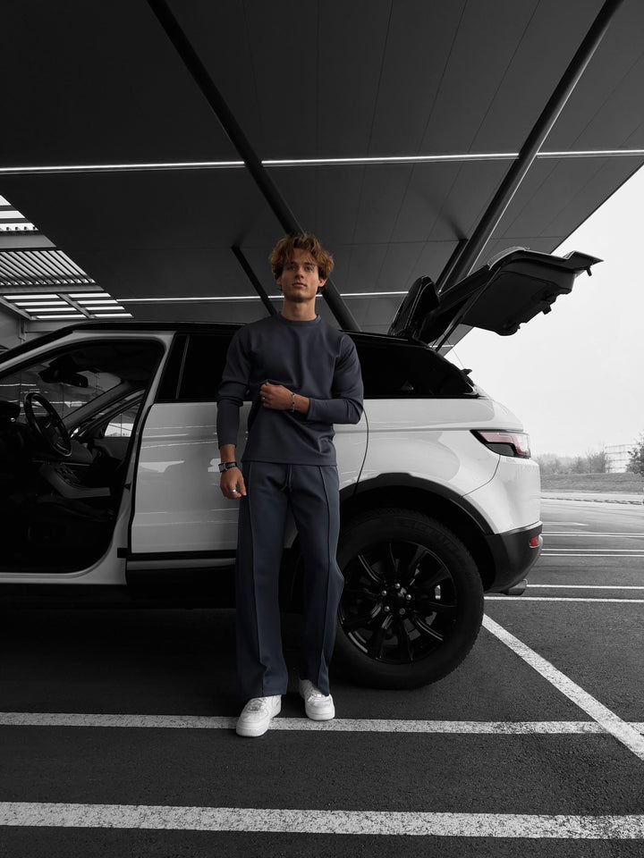 Loose Fit Diver Fabric Trousers - Anthracite