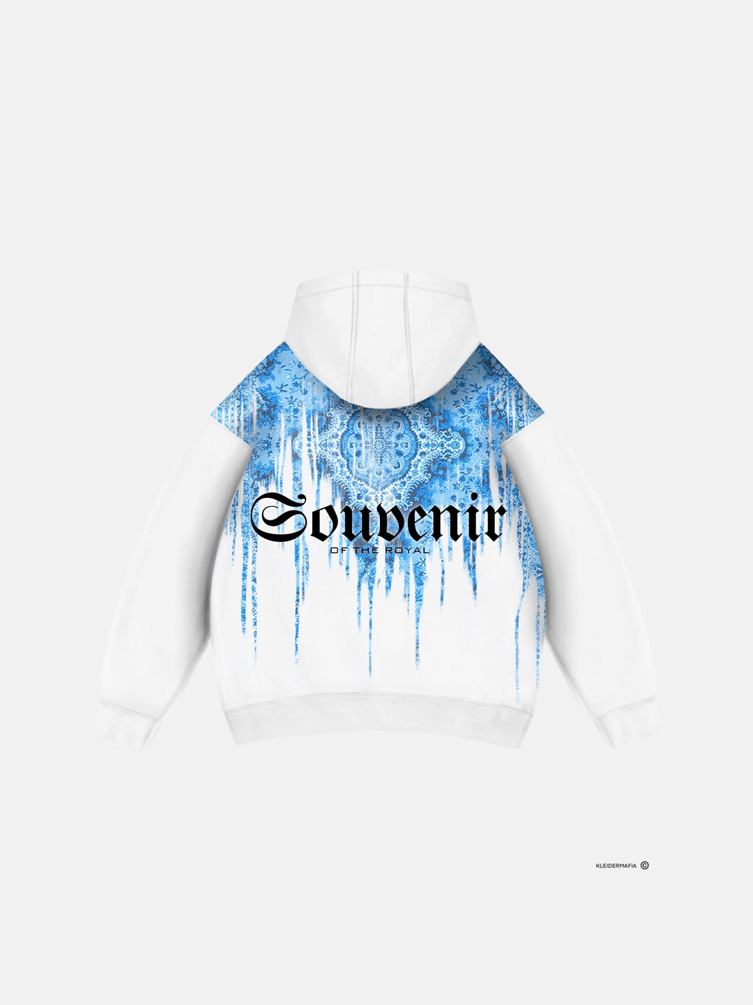 Oversize Souvenir Hoodie - White and Blue