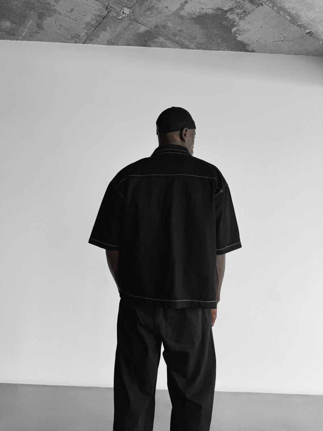 Oversize T-Shirt Jeans Shirt - Black