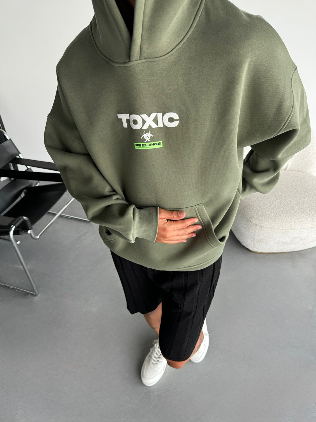 Oversize Toxic Hoodie - Four Leaf Clover