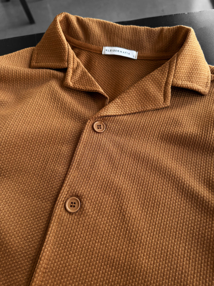 Comfort Suit Shirt - Camel