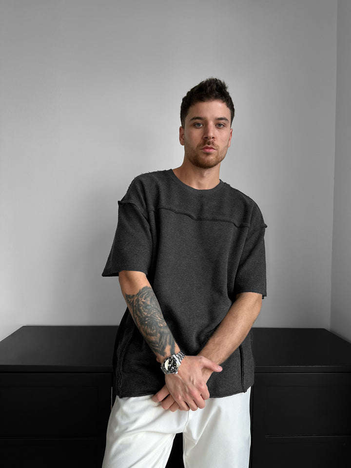 Oversize Seam Detail T-shirt - Anthracite