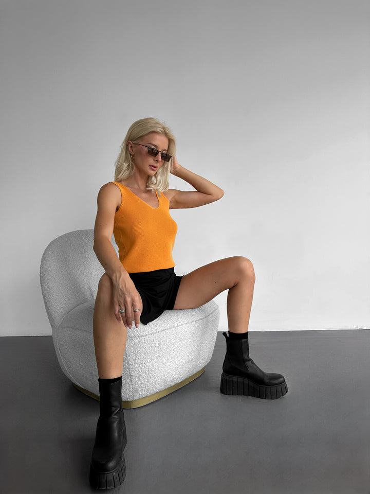 Knit Crop Top - Yellow