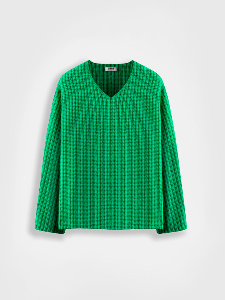 Regular Fit cutout Knit Sweater - Forest Green