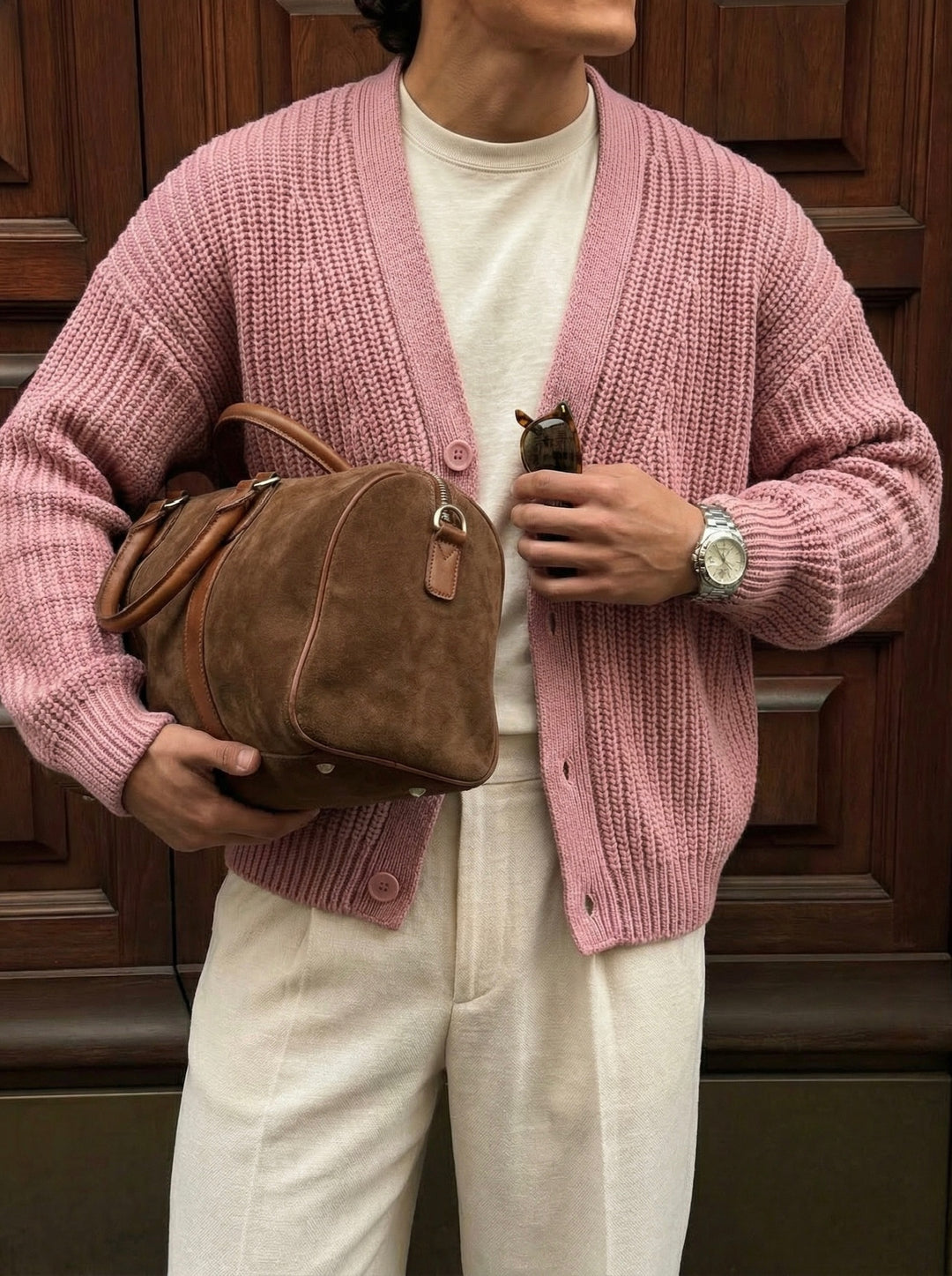 Oversize Crop Cardigan - Pouder