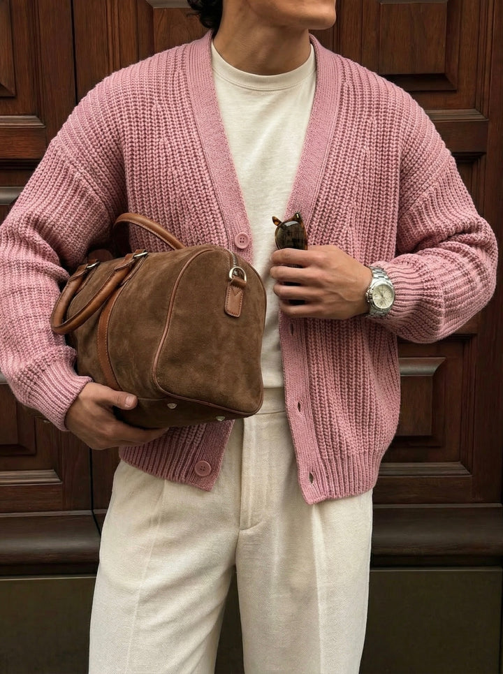 Oversize Crop Cardigan - Pouder