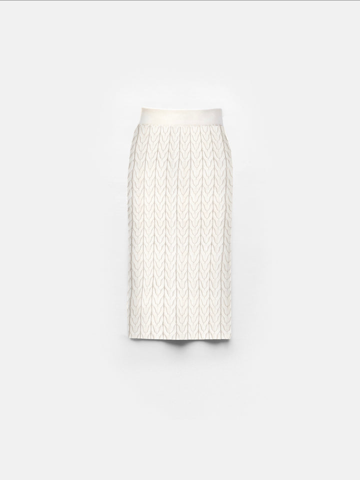 Braid Midi Skirt - Creme