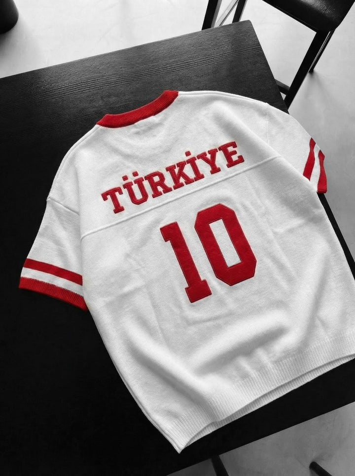 Oversize Türkiye Knit T-shirt - White