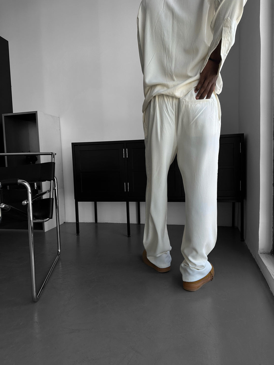 Baggy Tencel Trousers - Ecru
