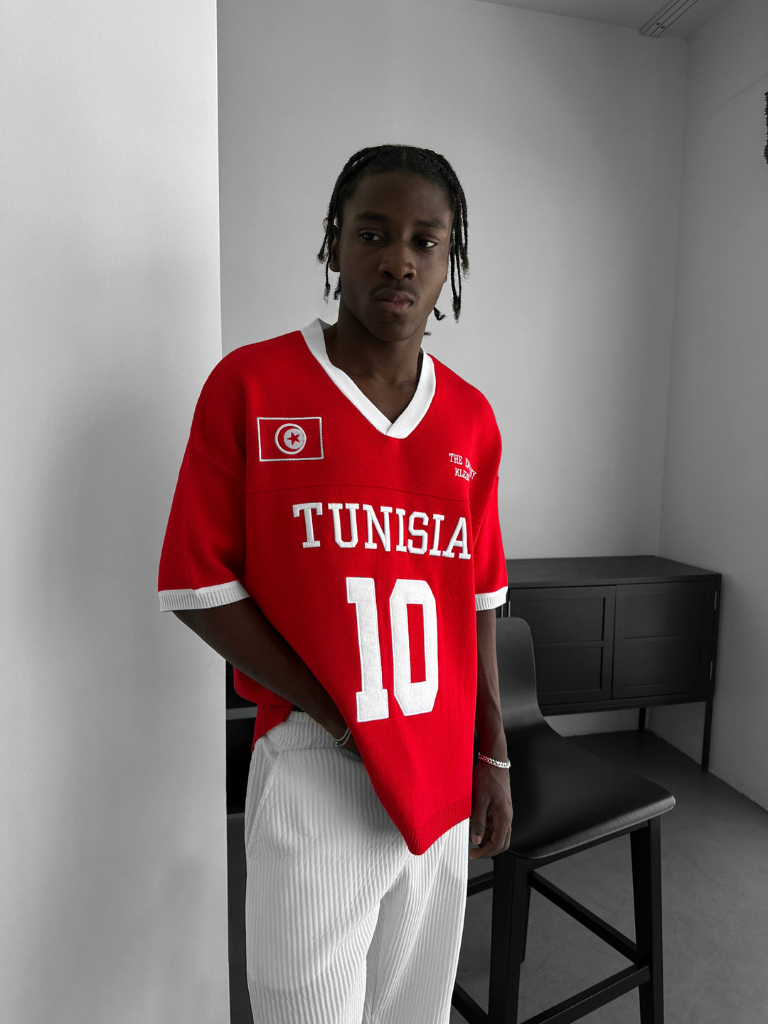 Oversize Tunisia Knit T-shirt - Red