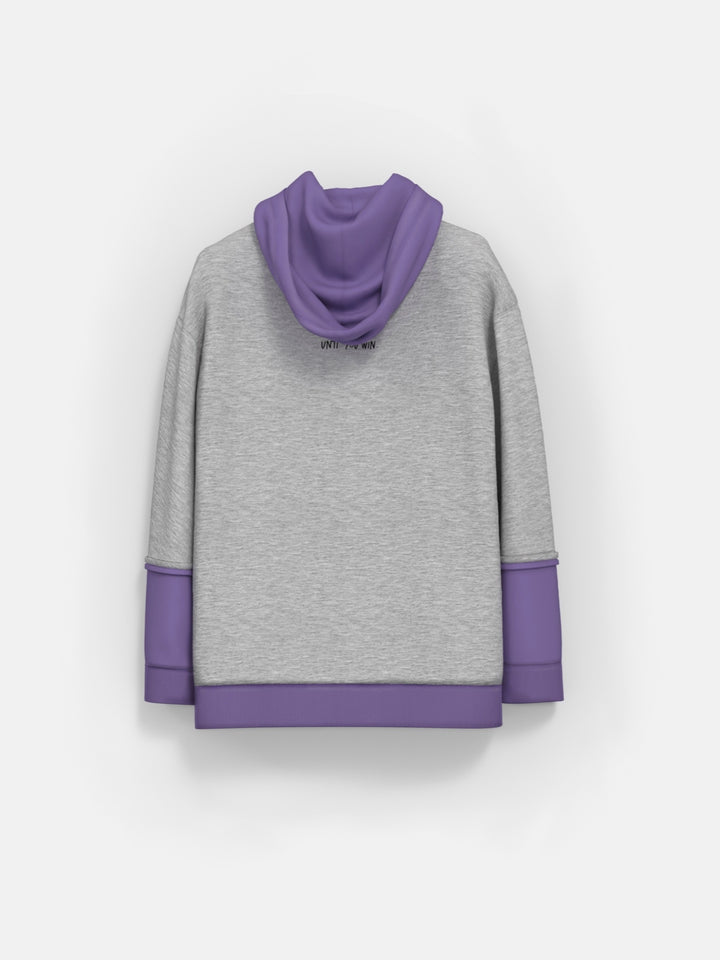Oversize two color Hoodie - Lila