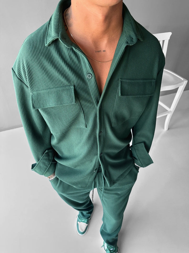Oversize Pocket Cord Shirt - Green