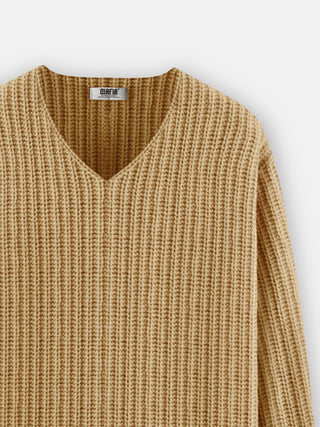 Regular Fit cutout Knit Sweater - Mustard