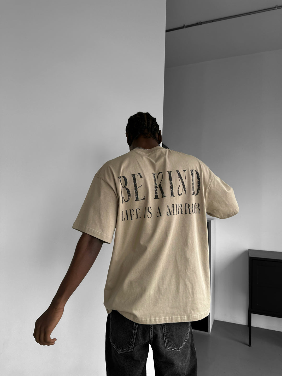 Oversize Be Kind T-shirt - Stone