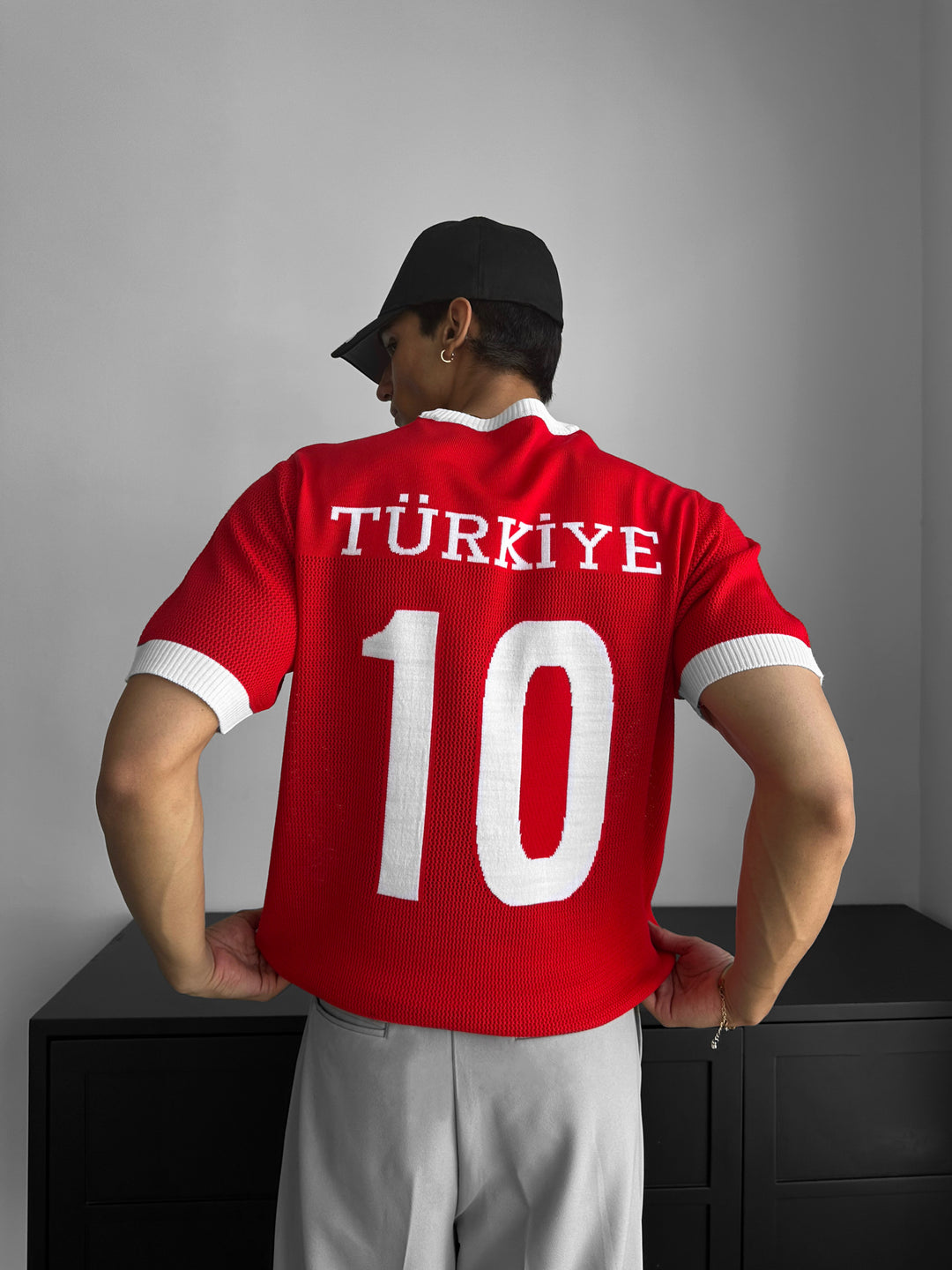 Oversize Türkiye Knit T-shirt - Red