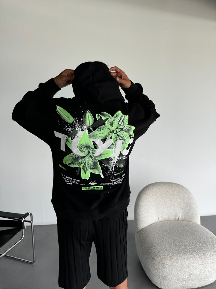 Oversize Toxic Hoodie - Black