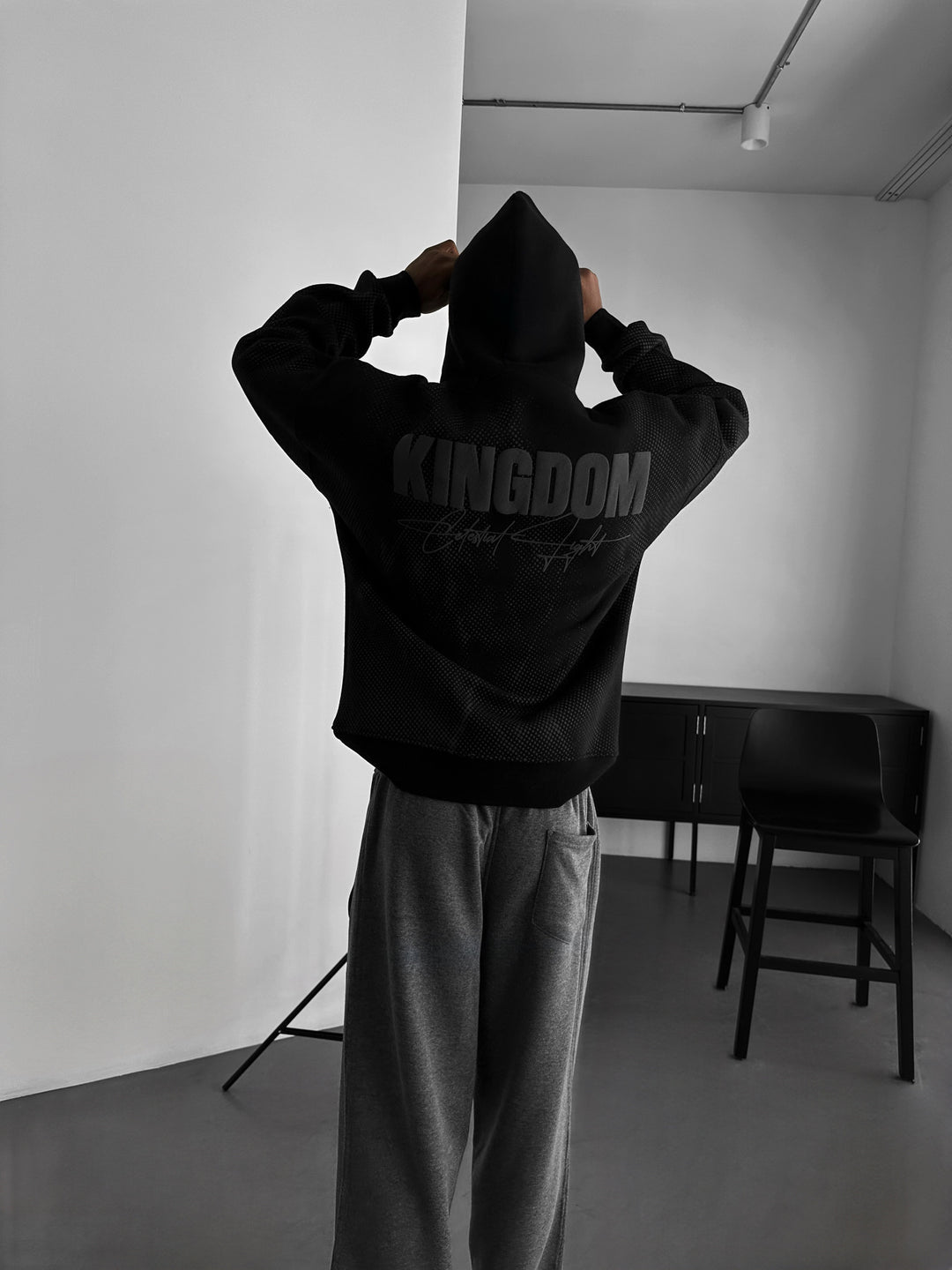 Oversize Kingdom Hoodie - Black and Anthracite