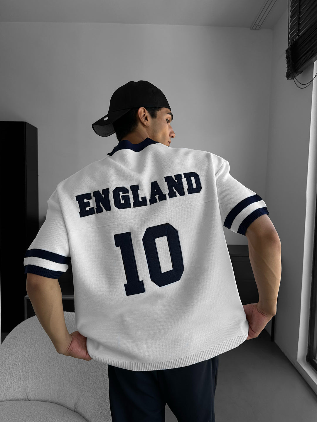 Oversize England Knit T-shirt - White