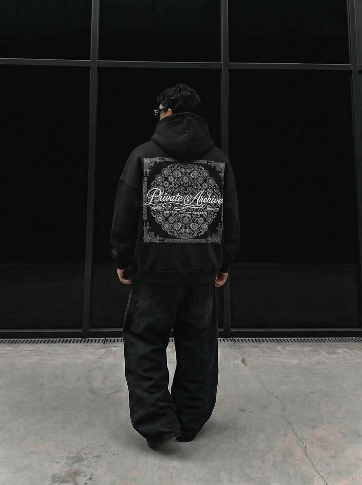 Oversize Private Archive Hoodie - Black