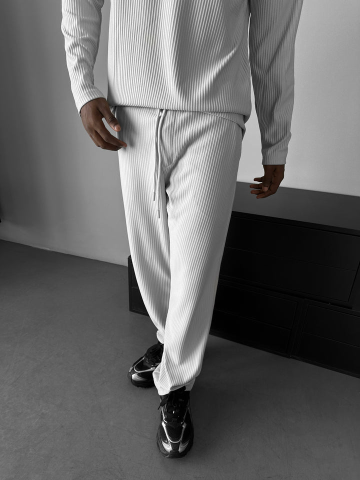 Loose Fit Striped Trousers - Grey