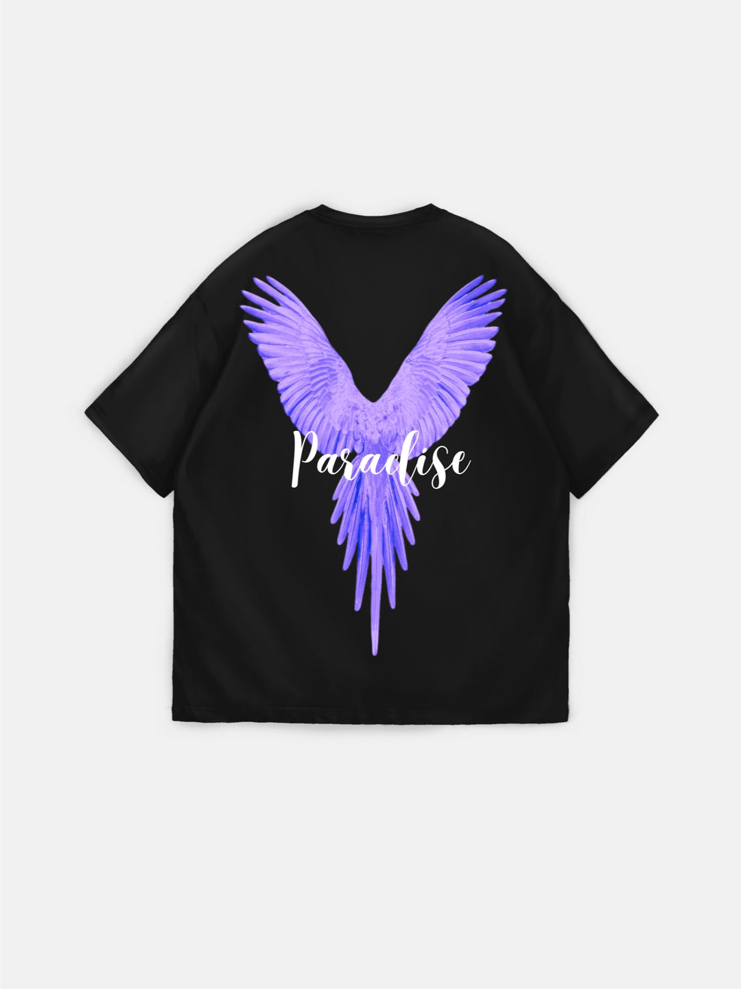 Oversize Parrot Paradise T-shirt - Black and Purple